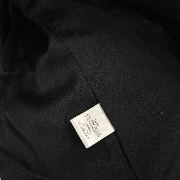 St. John Caviar Blazer Jacket Black Open Front Long Sleeve Pockets Lined Size 8 - Picture 6 of 6
